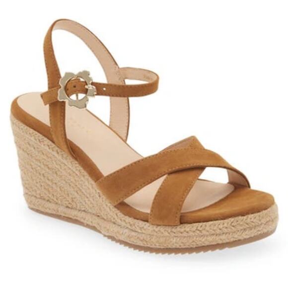 Ted Baker NWOT Taymii Wedge Espadrille Sandal Tan Size 41 (US 11) Braided-jute - Picture 1 of 8